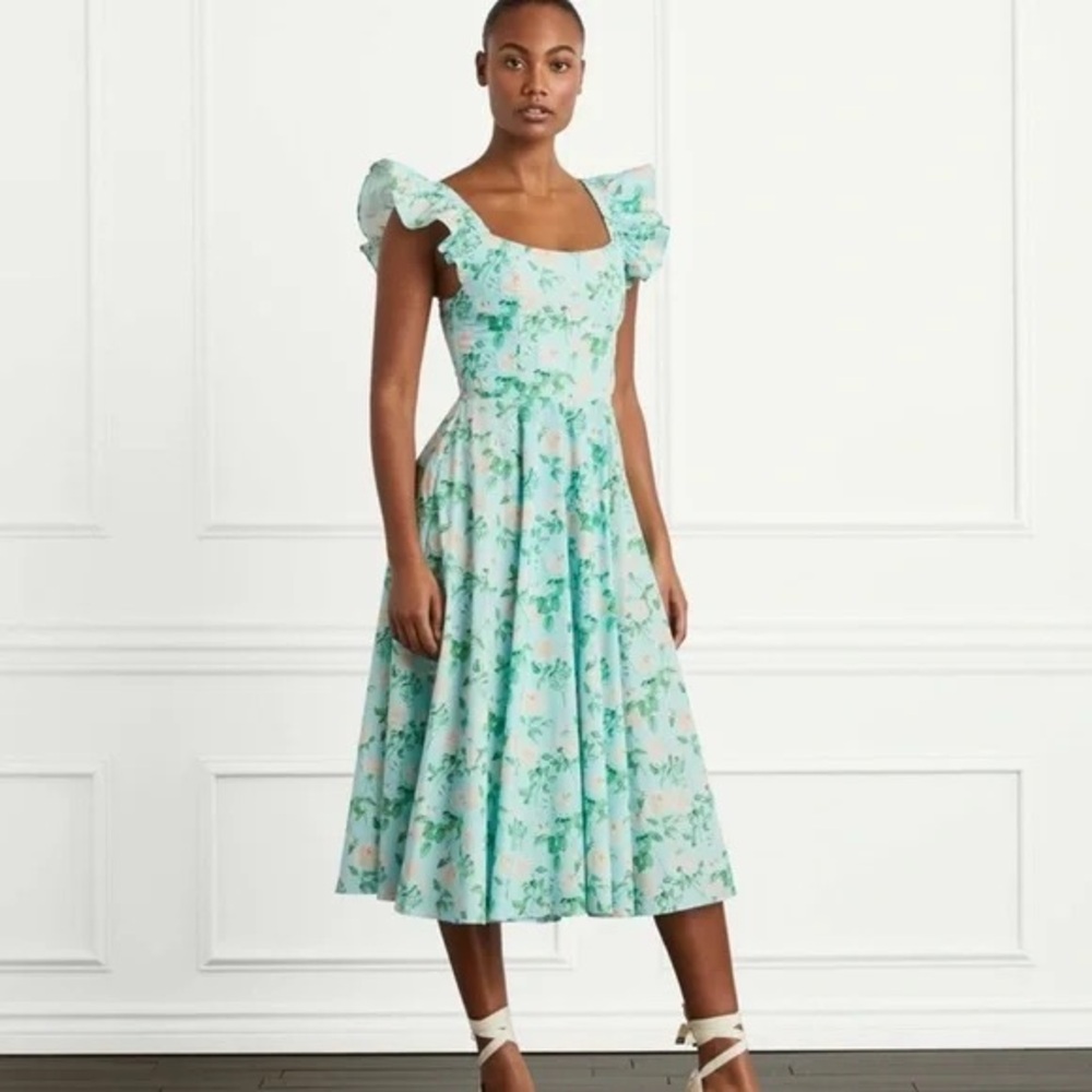 NWT Hill House Home Daphne Midi Dress XXL Blue Roses